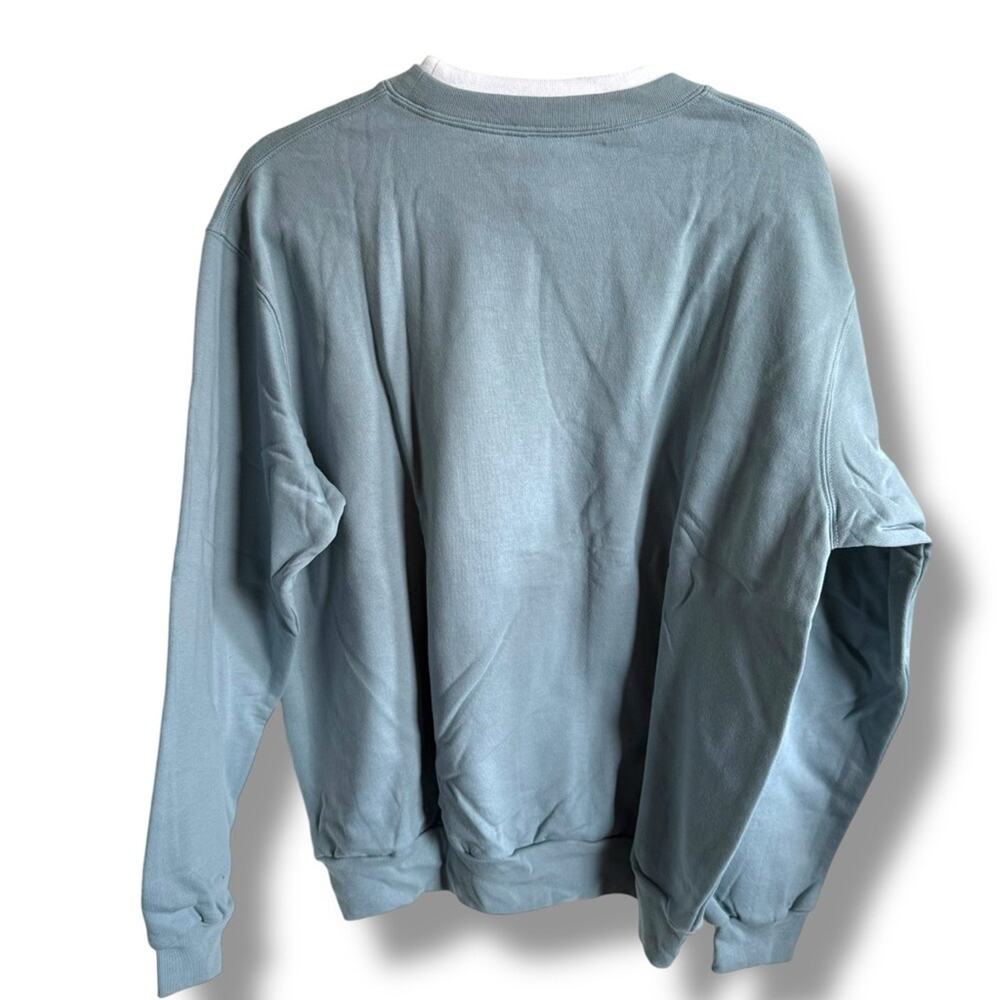 Morning Sun Crewneck Sweatshirt with Ribbed Trim Cat Appliqué Granny Womens L - Picture 4 of 7